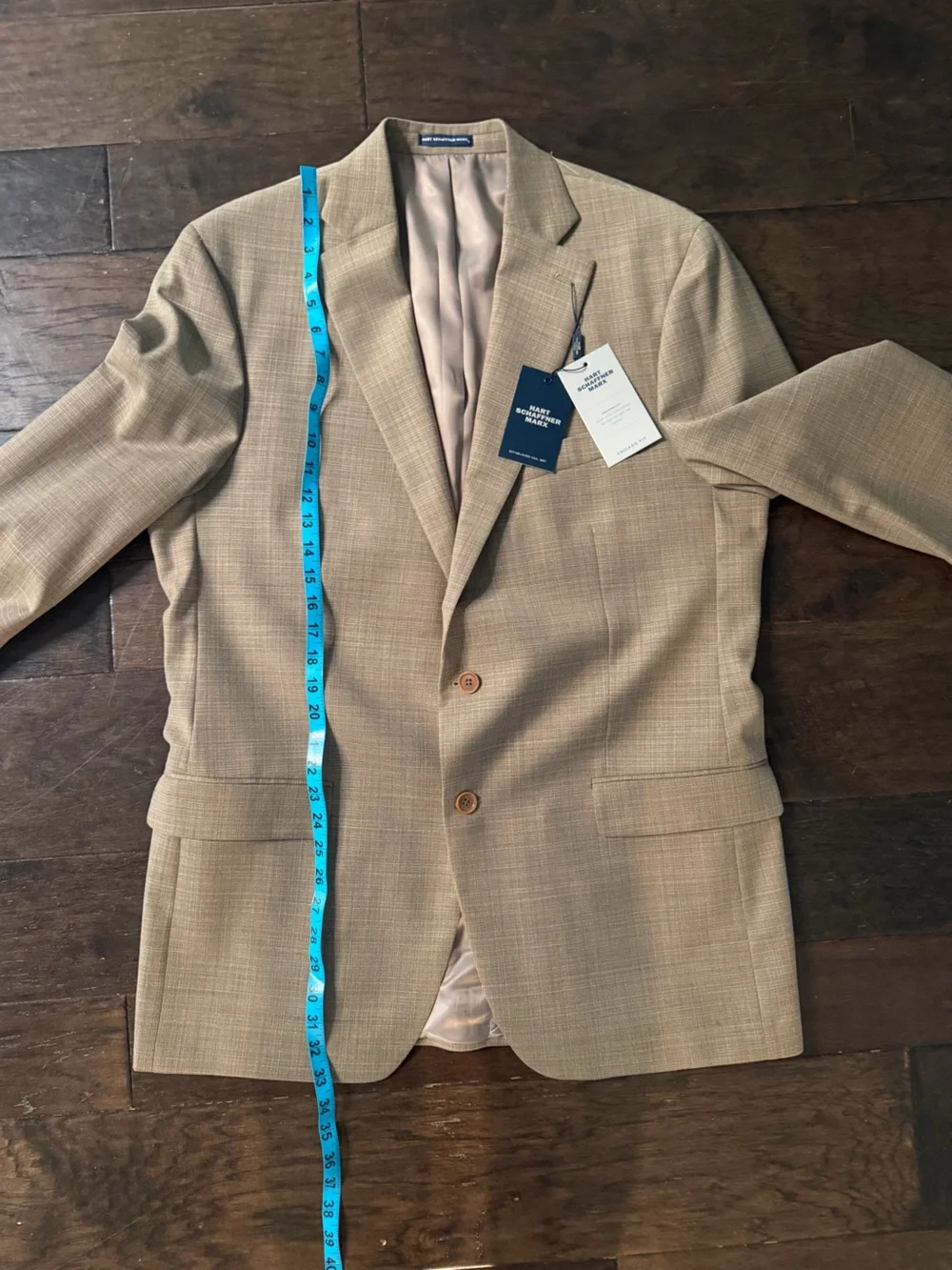 Hart Schaffner Marx Tan Sport Coat - Subtle Check 44L NWT Wool Lightweight